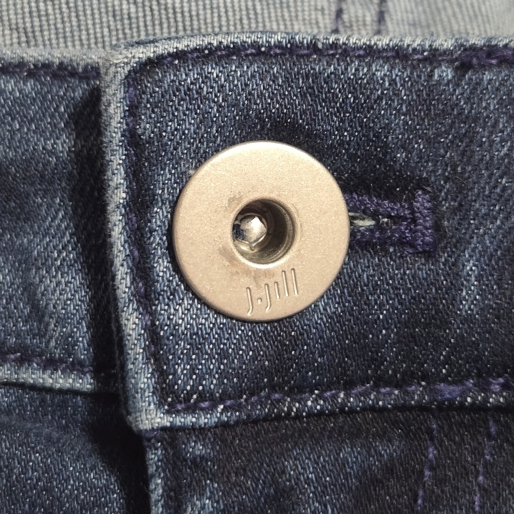 J Jill Womens Dark Wash High Rise Full Leg Crops Denim Jeans Size 16 P - Picture 7 of 13